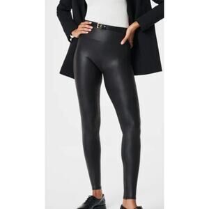 Spanx Black Faux Leather Legging Size S